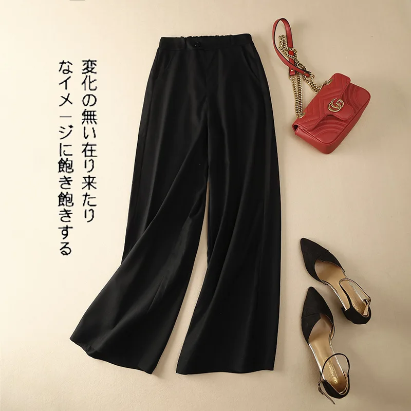 Cotton Linen Pants Women Solid Wide Leg Pants Lady Formal Pants Summer Loose Soft Comfortable Full Trousers Popular versace jeans couture
