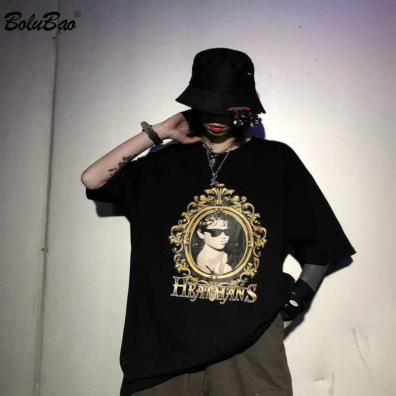 

BOLUBAO New Men's Wild T Shirts High Quality Brand Spoof Men Short Sleeve Printing Tees 2020 Male Street Cotton T-Shirts