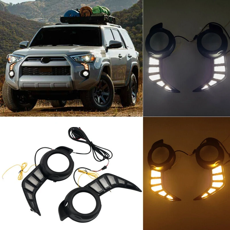 Автомобильные светодиодсветодиодный дневные ходовые огни 12 В для Toyota 4runner 2014 - 2021