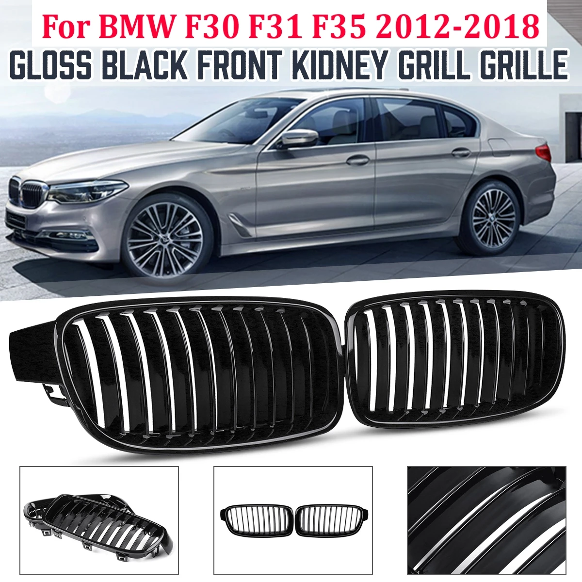 Решетки для BMW F30 F31 F35 320i 2012 13 14 15 16 17 2018 1 пара|Гоночные решетки| |