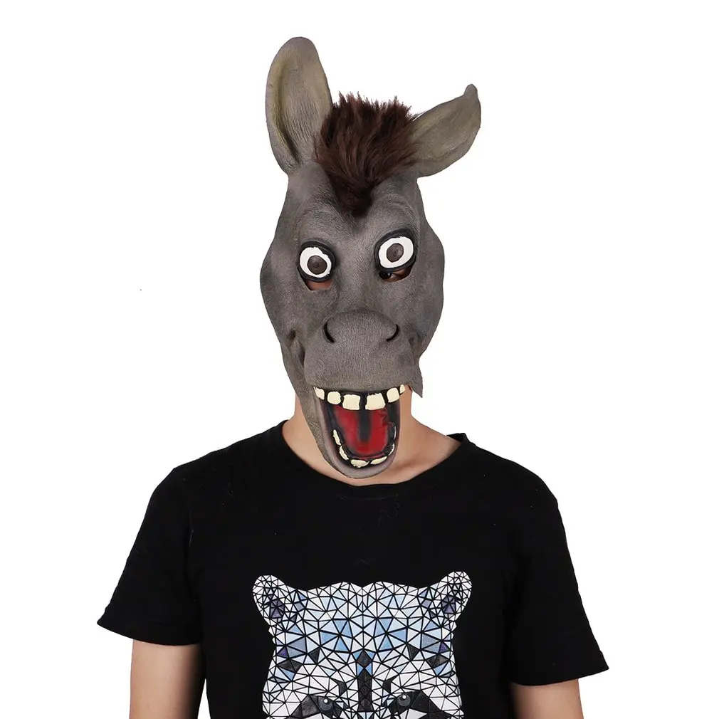 

Halloween Headgear Mask Animal Head Cover Latex Material Masquerade Head Cover Comfortable And Breathable Latex Material Mask