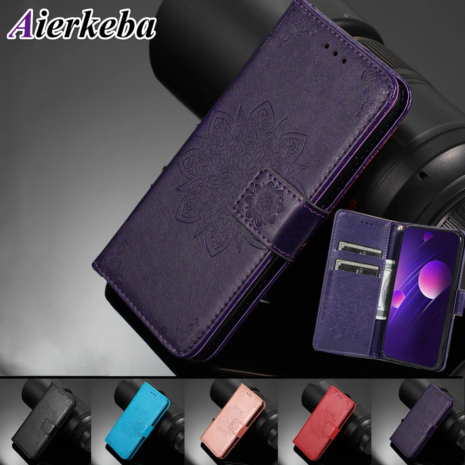 Кожаный чехол книжка с бумажником и 3d рисунком для Huawei P20 P30 Mate30 Pro Lite Y5 Y9 Y6 P Smart 2019