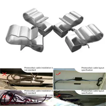 

50Pcs 2x4mm Stainless Steel Solar PV Cable Clips For System Mounting Installation