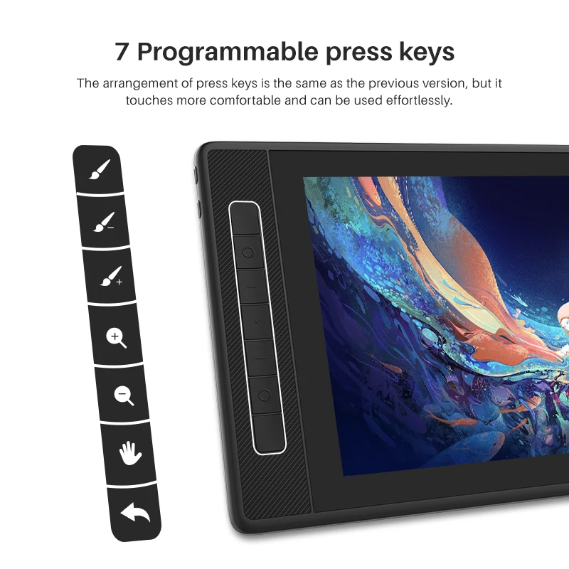 13.3 Inch HUION Graphics Tablet Kamvas Pro 13 2.5K Screen Display 145% sRGB Drawing Pen Tablet Monitor with Adjustable Stand — view 6