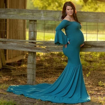 

Maternity Dresses For Photo Shoot Women Pregnants Sexy Off Shoulderless Dress Maxi Photography Props Maternity Pregnancy Dresses