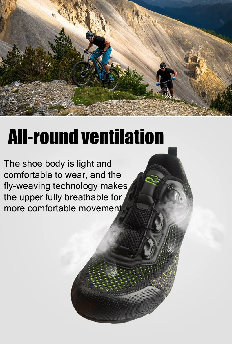 Tiebao Cycling Shoes New Non-lock MTB Road Bicycle Shoes Men Women Ventilation Suitable For Cycling Walking Rubber Outsole Shoes