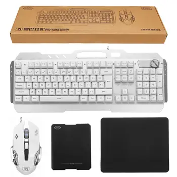 

Ergonomic Wired Gaming Mouse Mechanical Keyboard Blue Switch Keyboards for Tablet Desktop Sticker Gamer Mice Pad Backlight Mause