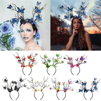 

Fashion Bohemian Bride Wedding Hairband DIY Handmade Colorful Butterfly Hair Hoop Band Headband For Women Hair Accessories
