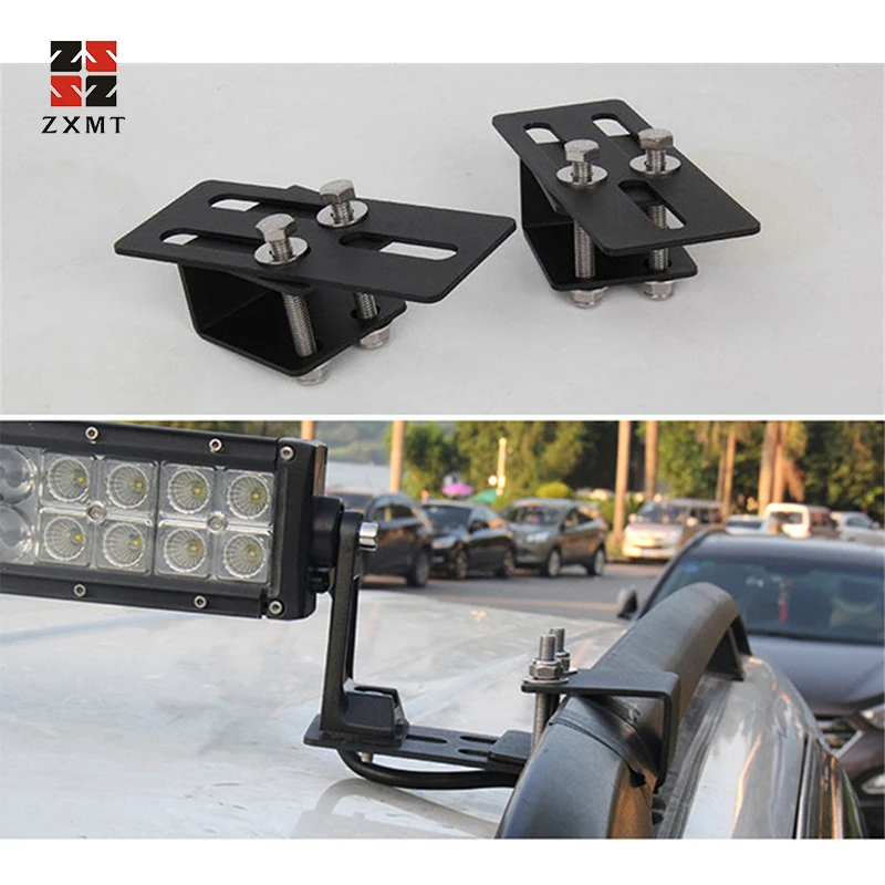 

ZXMT 2pcs Car roof rack light bracket Crossbar Luggage-rack bumper bull bar Mounting holder for Led Light Bar work light 4x4 4WD