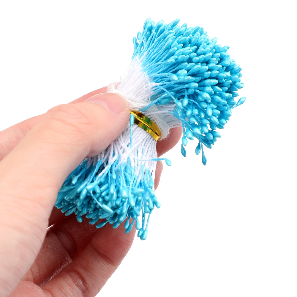 Artificial Flower 1mm 400pcs Mini Flower Stamen Artificial Pearl Pistil Double Heads Hand-made DIY Floral Craft For Wedding Decoration DIY Needlew
