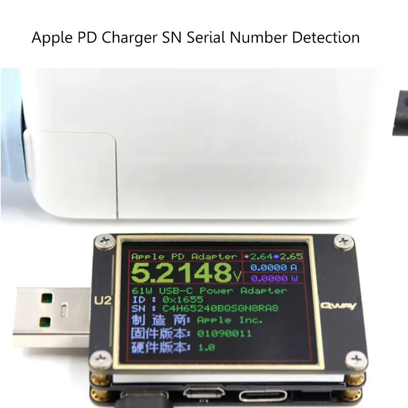  Probador USB WEB-U2 actualizado QC4.0 + PD3.0 20 PPS de carga rápida de protocolo de capacidad de C