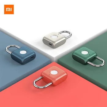 

New Xiaomi Smart Fingerprint Lock Padlock USB Rechargeable Door Lock Fingerprint Smart Padlock Quick Unlock Zinc alloy Metal