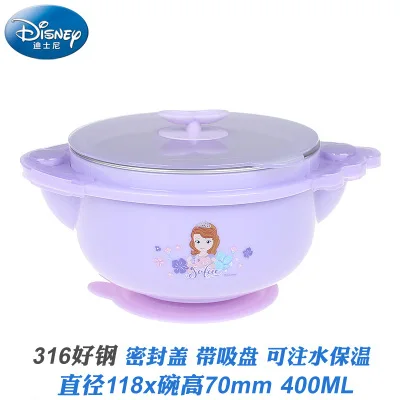 9 Disney детская столовая посуда, нержавеющая сталь с крышкой уши чаша детская Чаша для дома Милая креативная миска для еды - Цвет: 9