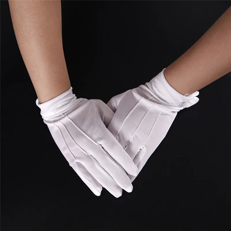 1Pair 23*8cm Cotton White Inspection Work Gloves For Coin, Jewelry, Silver Inspection
