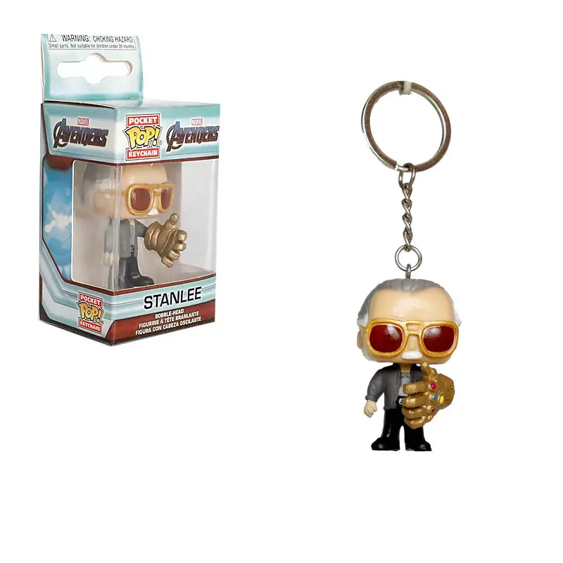 sitanli Funko pop Marvel Avengers Goose Mysterio Stan Lee THANOS Веном Дэдпул Карманный Брелок фигурка игрушки для детей подарок - Цвет: sitanli
