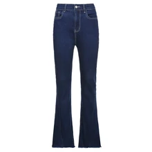 

Jeans High Waist Solid Loose Denim Pants Summer Casual Blue Trousers Korean Y2k Aesthetic Fashion Weekeep Women Streetwear Flare