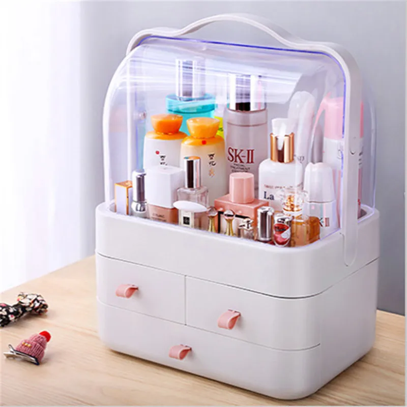  Cosmetic Storage Box Drawer Organizer Transparent Desktop Makeup Box Skincare Case Storage Dustproo