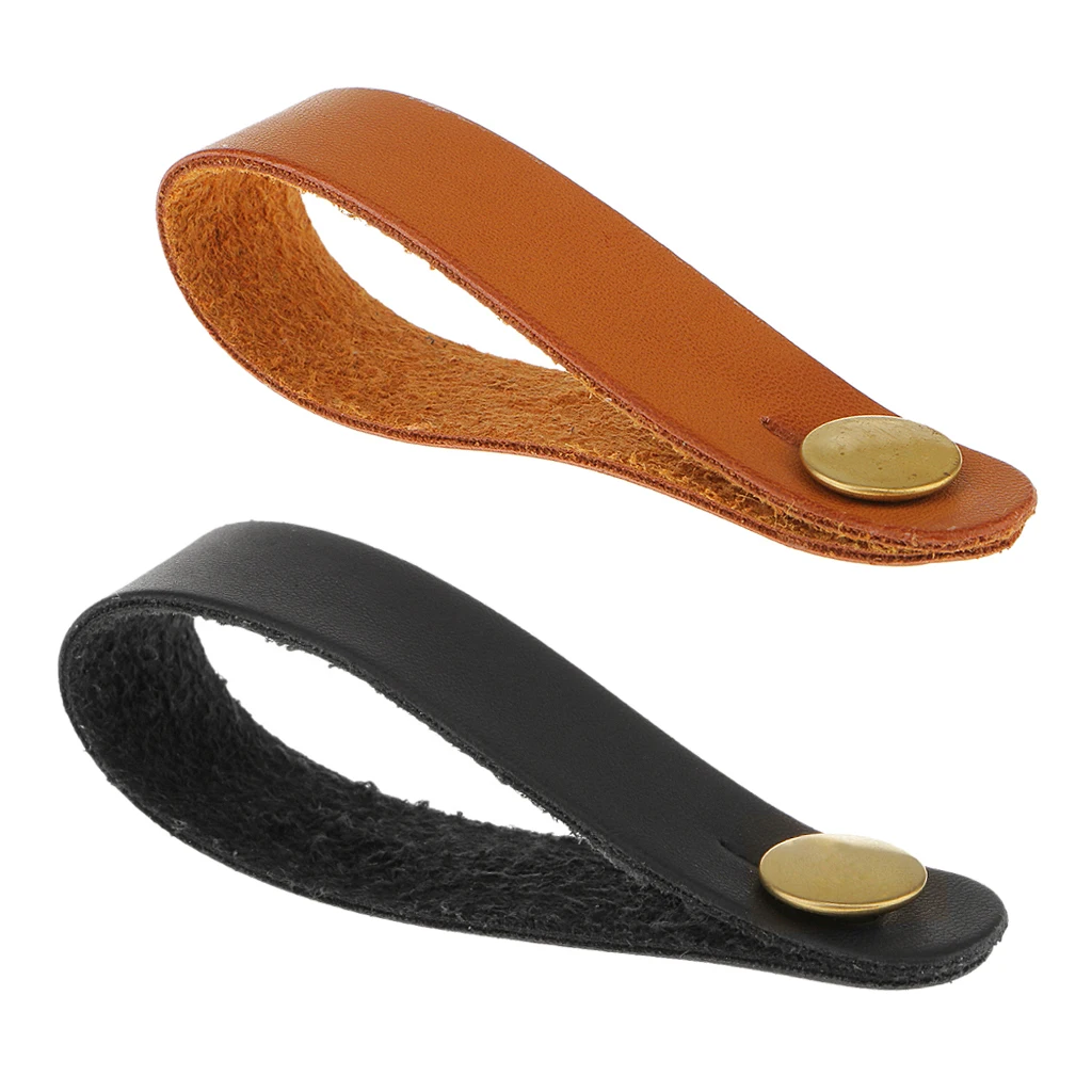 2 Pieces Microfiber Leather Strap Hooks Headstocks for Acoustic/Electric Guitar Accessory