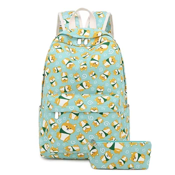 

Pet dog Print School Bag Set for Teenager Girls Cool Children Kids Geometric Schoolbag Bookbags Women backpack mochila escolar