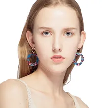 Creatieve acryl acetaat plaat ring oorbellen dames sieraden Koreaanse vrouwelijke temperament persoonlijkheid lange paragraaf wild oorbellen(China)