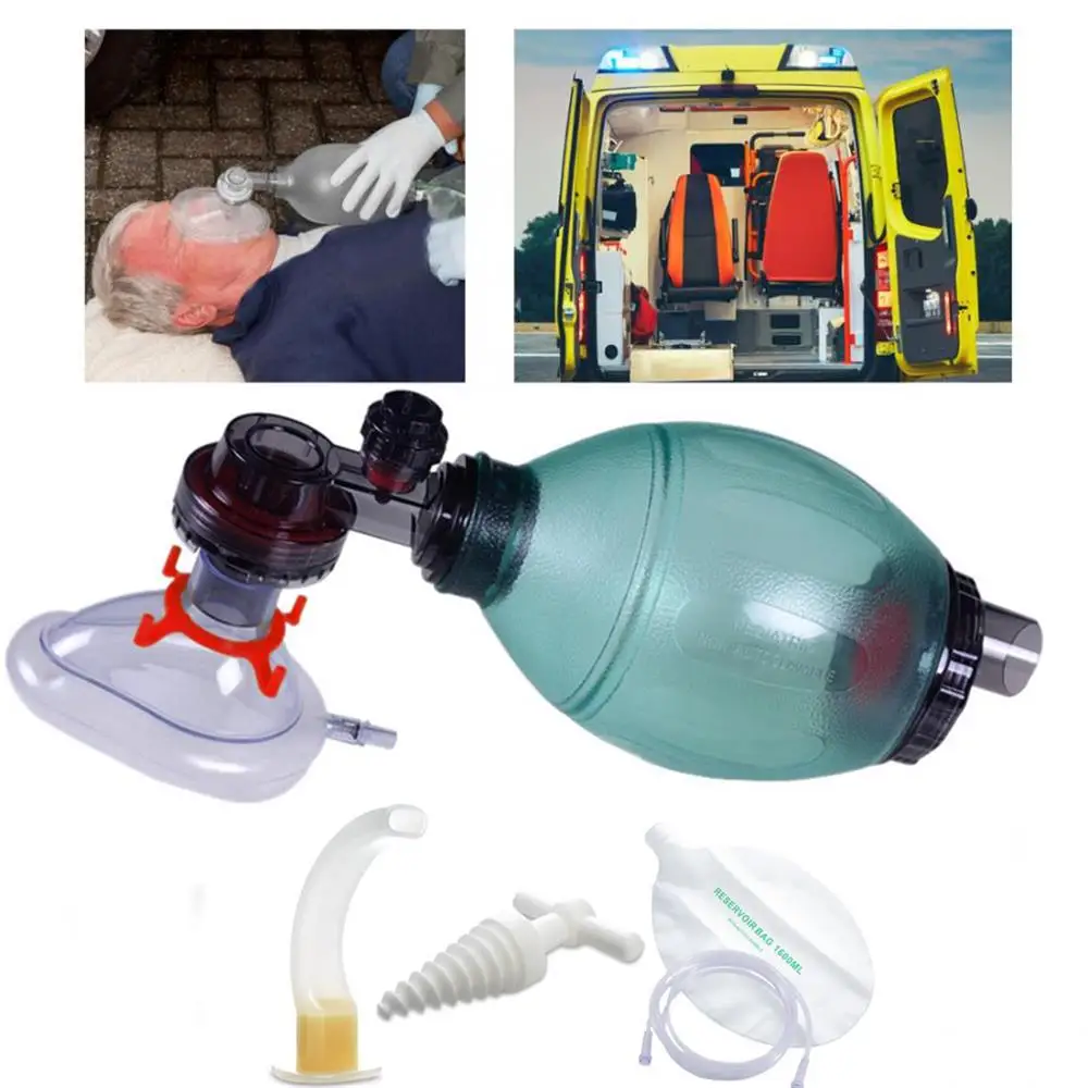 

Emergency Resuscitation Airbag Manual Simple Respirator WOxygen Tube First AId Child Adult CPR Self-help Equipment Resuscitator