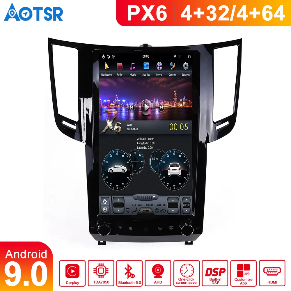 Tesla Screen Android PX6 For Infiniti FX FX25 FX35 FX37 FX50 QX70 Car multimedia player Stereo Radio GPS Navigation dvd | Автомобили и