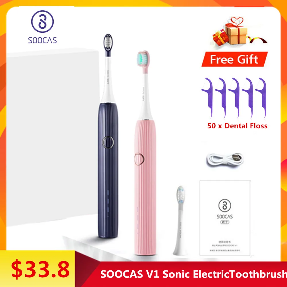 Mijia SOOCAS V1 Soocare электрическая зубная щетка Водонепроницаемая USB перезаряжаемая звуковая ультра звуковая интеллектуальная Стоматологическая забота о здоровье
