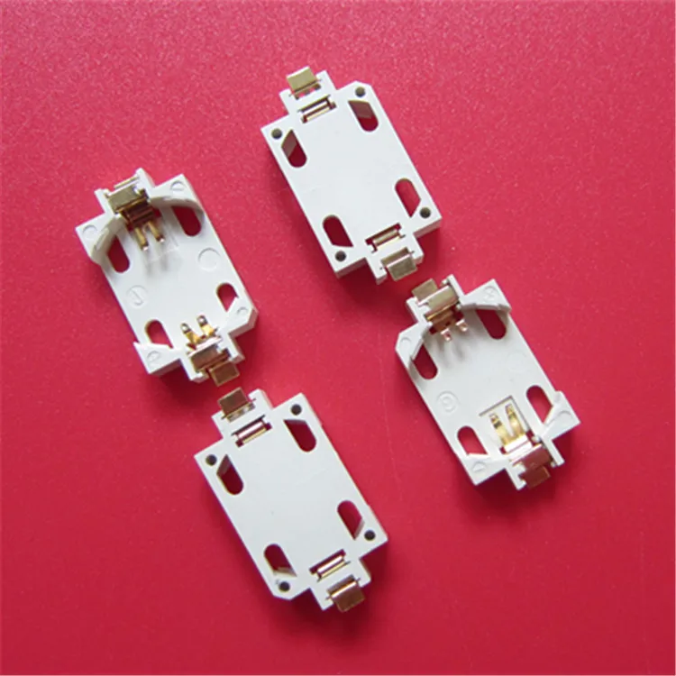 

White Housing CR2032 CR2016 2016 3V SMT gold plated Cell Button Coin Batteries Holder Socket Case Horizontal Battery Box Square