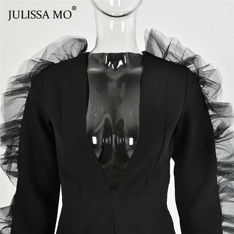Julissa mo белый офисные женские комплекты из двух предметов для женщин сексуальный V образным вырезом оборками Блейзер топ и шорты костюмы элегантные осенние зимние наряды