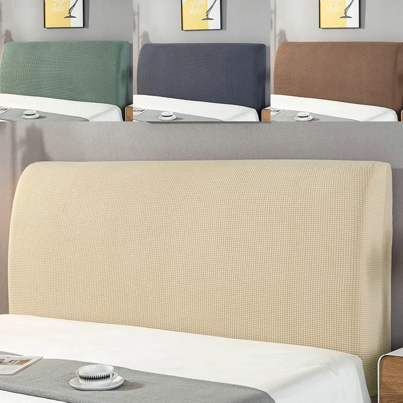 Thicken Elastic All-inclusive Bed Head Covers Plush Headboard Cover Polar Fleece for Home Solid Color Long Back Chair Cover