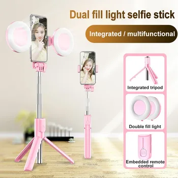 

New Wireless Bluetooth Selfie Stick Tripod LED Ring Light Foldable Handheld Monopod Shutter Remote Tripod For iPhone 11 Huawei