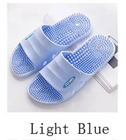 Г. Новые массажные тапочки с магнитным эффектом для ног для мужчин и женщин, акупунктурные тапочки для педикюра домашние Нескользящие Тапочки для ванной - Цвет: Светло-голубой