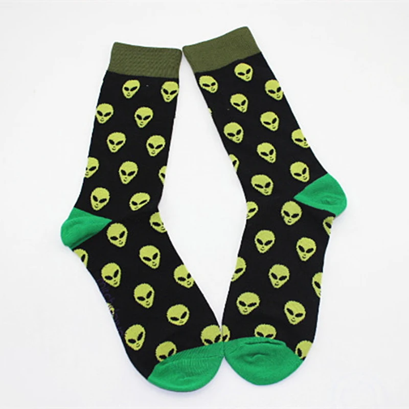 1 pair men socks combed cotton cartoon animal penguin rhinoceros parrot cactus stars geometric novelty funny socks