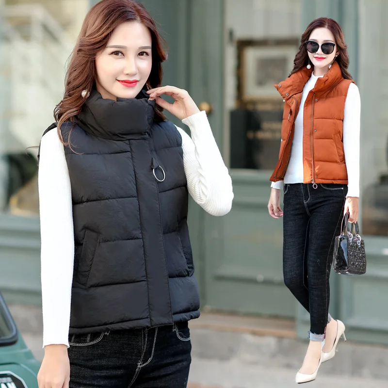^Cheap 2019 Middle-aged WOMEN'S Apparels Cotton Waistcoat Solid Color Autumn And Winter Waistcoat Cardigan Casual Warm Middle-aged Wome