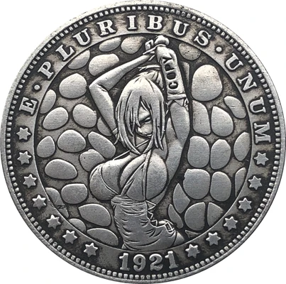 Hobo Nickel  1921-D USA Morgan Dollar Bad Girl COIN 