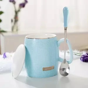 Breakfast Cup Ceramic Spoon Girl Coffee Cup Creative Simple Office Home Male Mug Coffee Cup Tumblers Cups and Mugs Turtle - Цвет: 400ML
