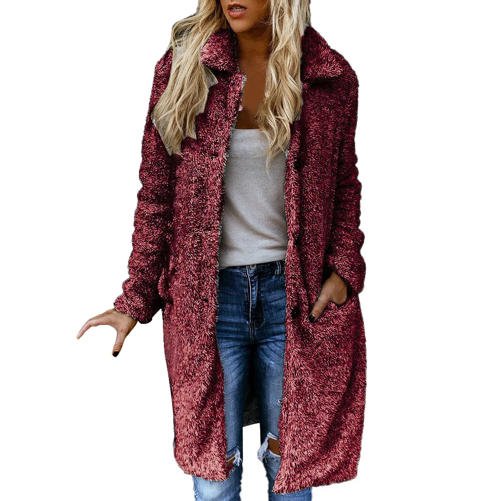Manteau femme abrigo mujer шерстяное пальто женское повседневное с длинным рукавом женская верхняя одежда пальто свитер зимнее пальто женские топы casaco