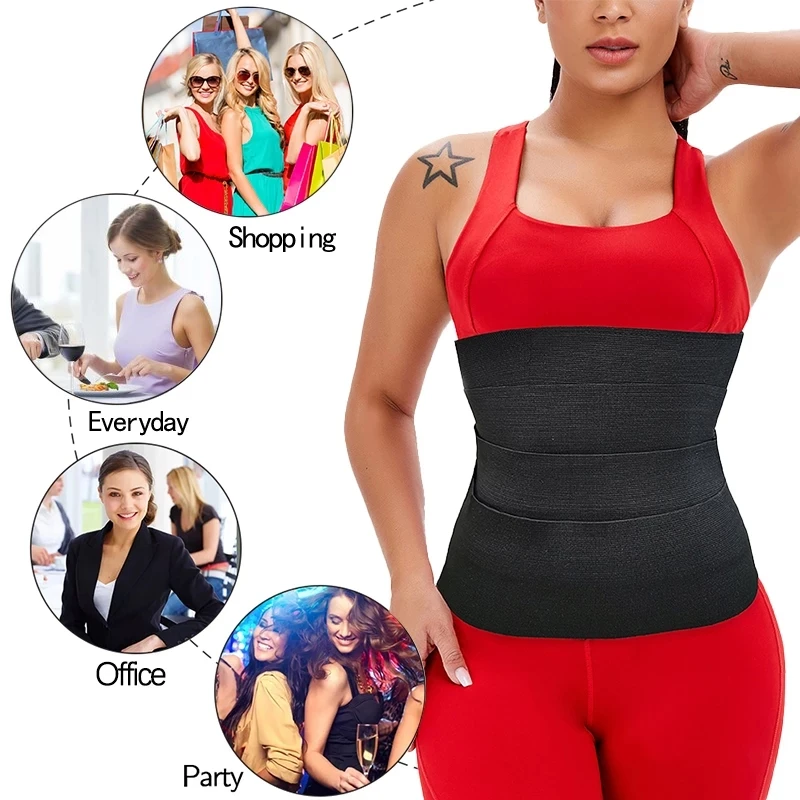 spanx bodysuit Bandage Wrap Waist Trainer Band Tape Beige Snatch Me Up Invisible Tummy Control Waist Trimmer Body Shaper Sauna Shapewear Corset target shapewear