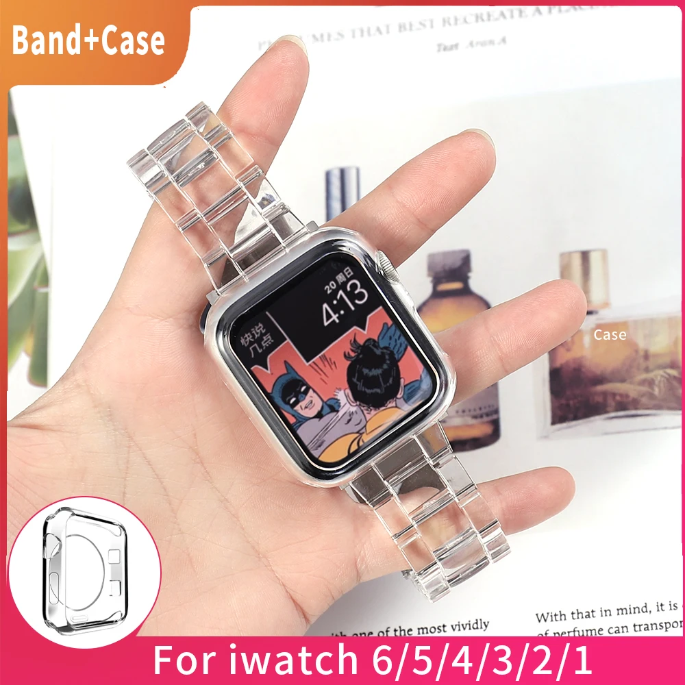 Newest Strap for Apple Watch Band Series SE 7 6543 Transparent for Iwatch bracelet 38 41 45 40mm 42mm 44mm Watchband accessories