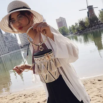 

Newhotstacy Bag 111019 women's versatile knitting Mini Messenger Handbag bucket shoulder bag