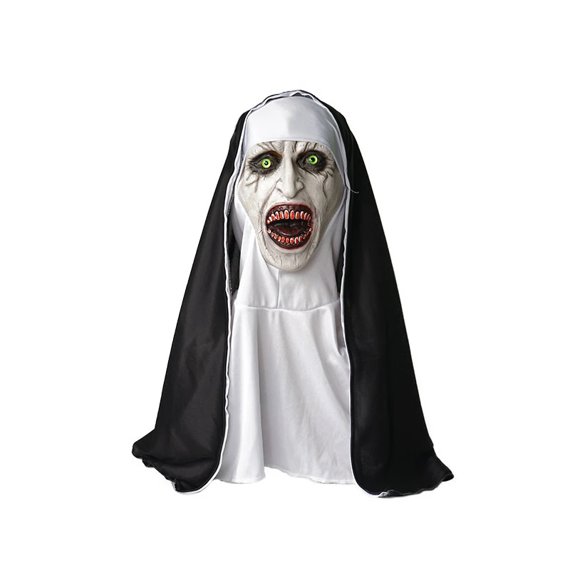 Convocar a 2 monja máscara de mujer Halloween miedo máscara difícil cara de fantasma thriller aterrador de monja maldito carnaval máscara|Accesorios de disfraces| - AliExpress