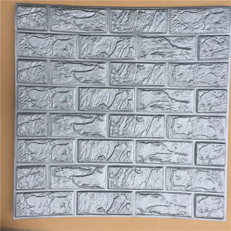 3D наклейки в виде кирпичной стены обои Декор пены водонепроницаемый обои настенные для детей гостиная фон сделай сам - Цвет: Серый