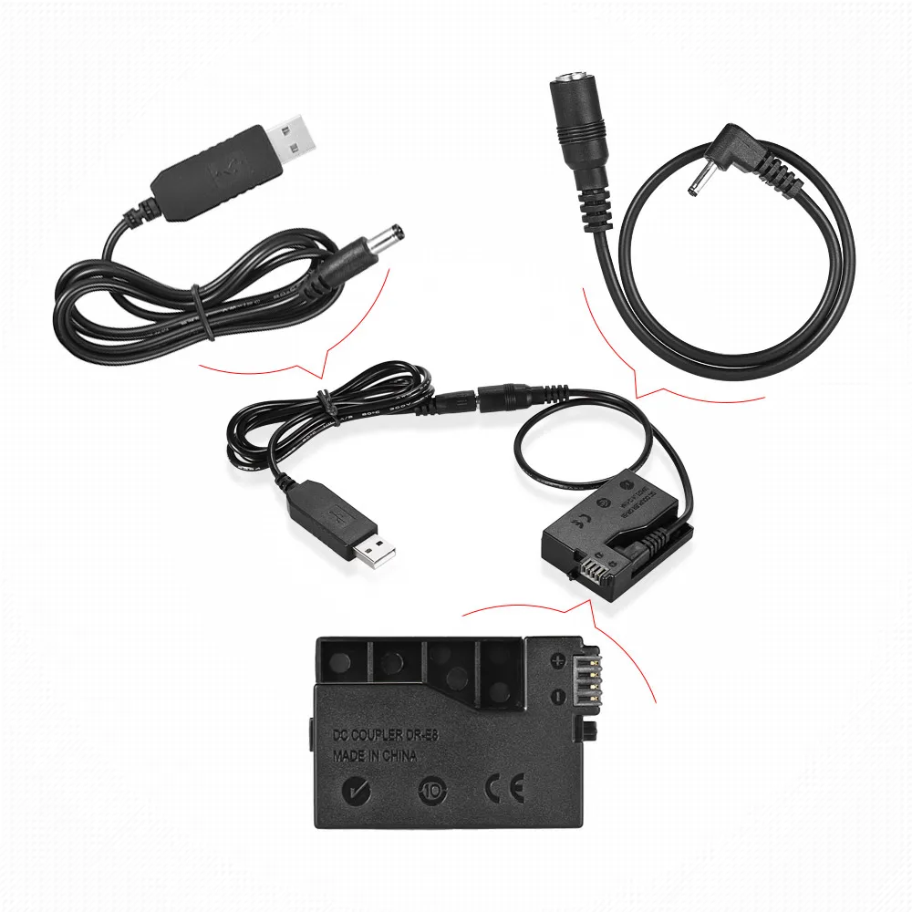 Andoer DR-E8 муляж батарея для LP-E8 Canon EOS 550D 600D 650D 700D DSLR камеры w/DC power Bank USB адаптер замена кабеля