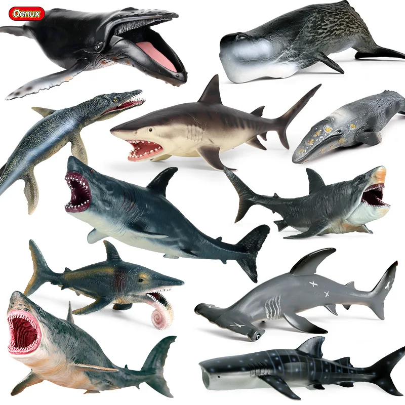 

Экшн-фигурки больших акул Oenux Savage Megalodon helicложon Bowhead, модель доисторического океана, образовательная детская игрушка