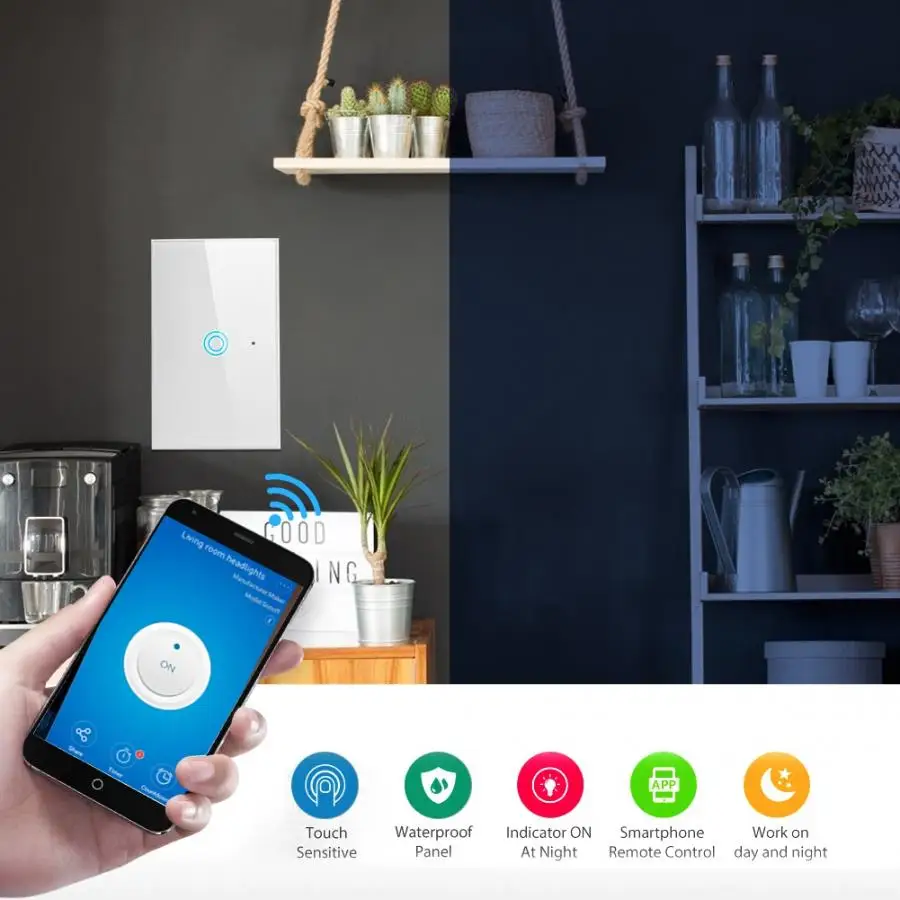 NEO COOLCAM умный Wi-Fi дистанционный сенсорный выключатель поддержка для Alexa/Google Home US Plug
