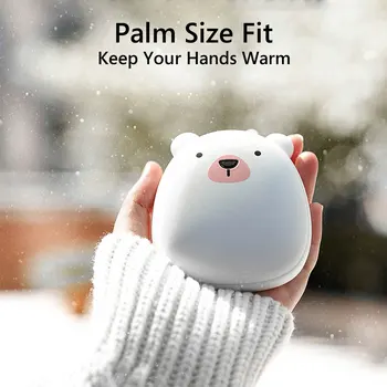 

Mini Hand Warmer Cute Cartoon Polar Bear Shape 4000mAh Power Bank Portable Rechargeable USB Stove Hand Warmers Quick Heating