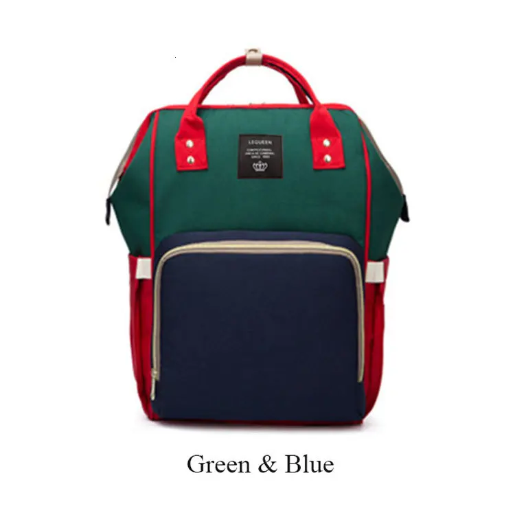 Blue Green Red Модная сумка для подгузников для мам, сумка для подгузников, большая вместительность, рюкзак для путешествий, сумка для кормления, для ухода за ребенком, женская модная сумка - Цвет: Blue Green Red