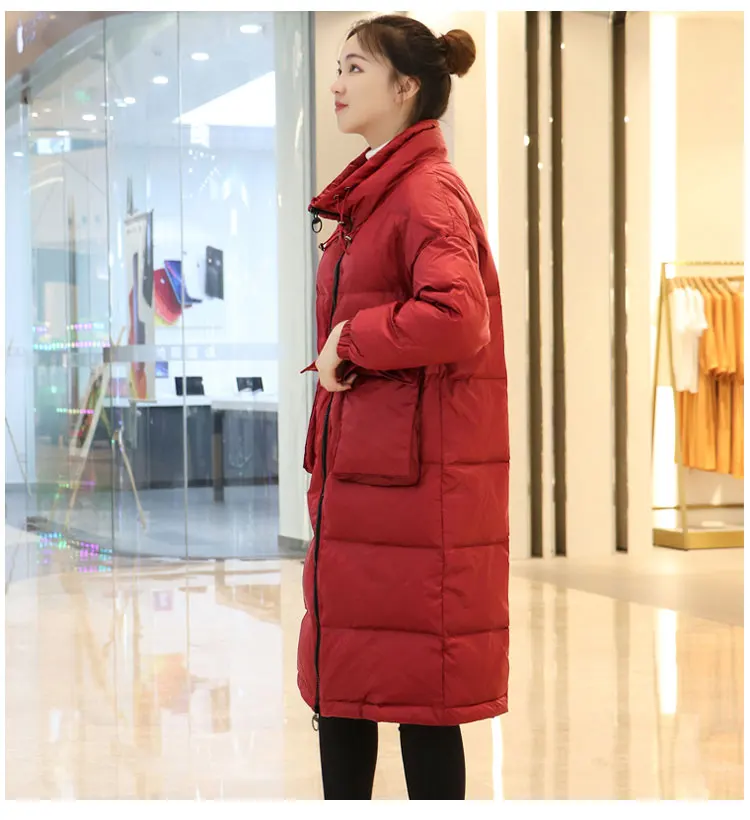 AYUNSUE зимнее пальто женское корейское негабаритное белое пуховое пальто женское пуховое пальто Длинная пуховая Куртка парка Casaco YY1329