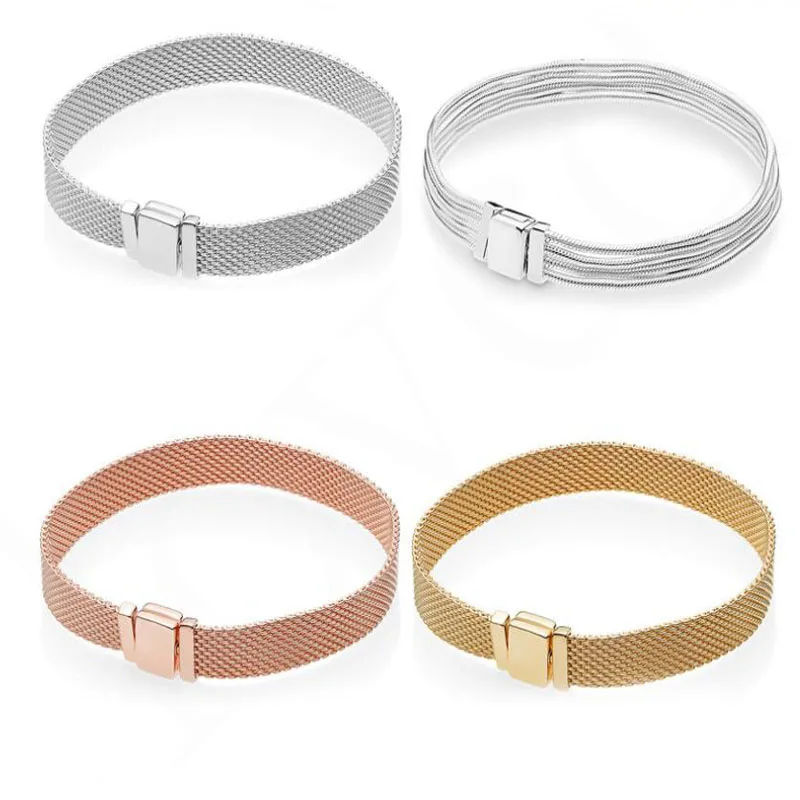 

100% 925 Sterling Silver Reflections Bracelets Bangles Clasp Clip Charm Fits European bracelet Charm Beads DIY Making