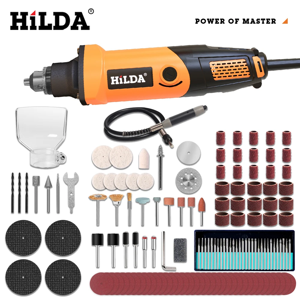 HILDA 400 Вт роторные инструменты электрическая дрель мини шлифовальная машина